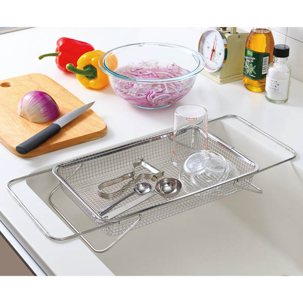 レイエ　シンクの中でも外でも水切りメッシュかご