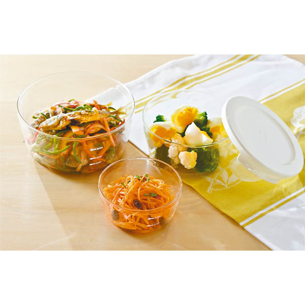 ハリオ　耐熱ガラス製保存容器丸3個セット