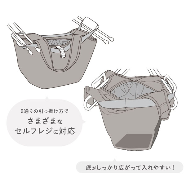 クルリト　セルフレジで使いやすいコンパクトクーラーマルシェバッグ　グレー